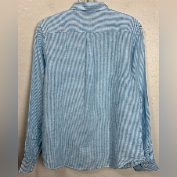 NEW UNTUCKit Sherry Striped Button Down Cottage Preppy Shirt Blue Sz 10 $98 0996 - Picture 3 of 7